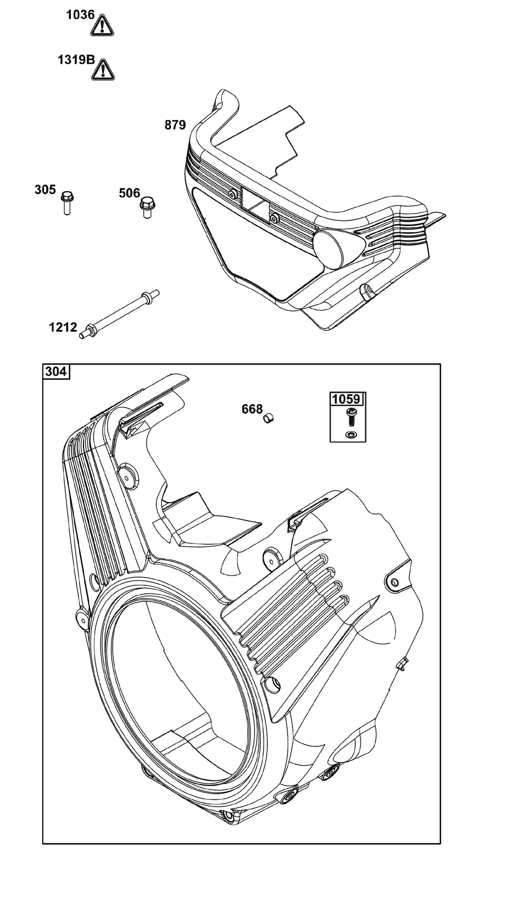 Blower Housing Group Diagram and Parts List for 61E377-0059-J1 400000 - 699999 Briggs and Stratton Engine